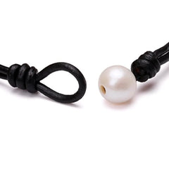 Aobei Freshwater Pearl Leather Bracelet
