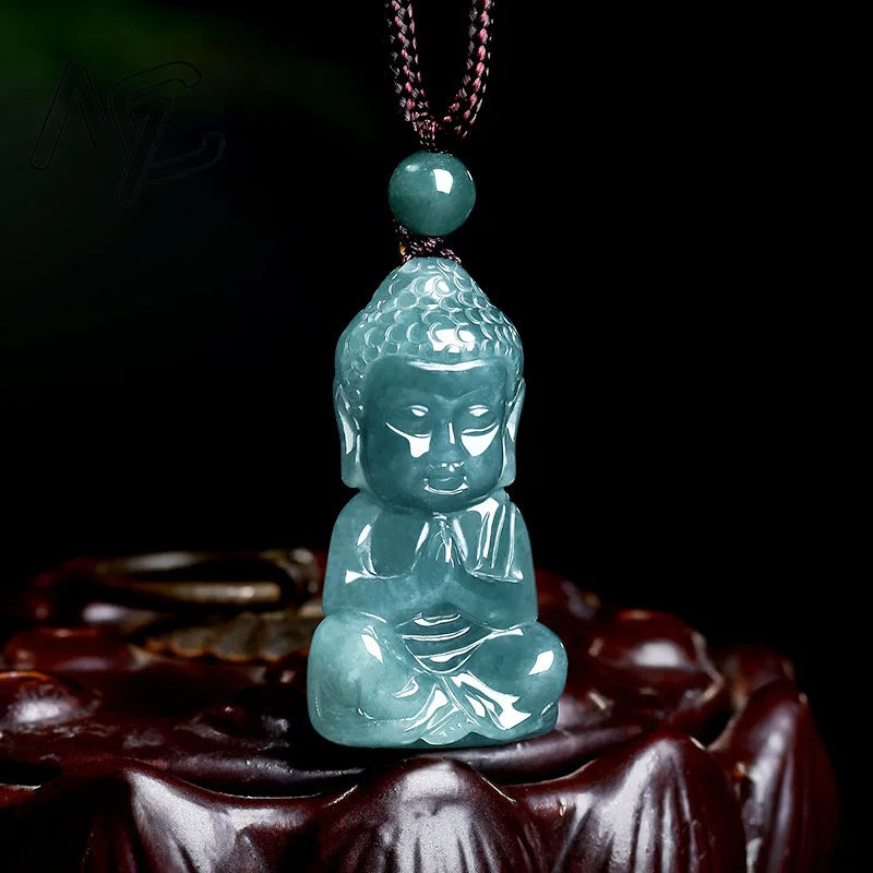 Natural Emerald Jade Buddha Pendant