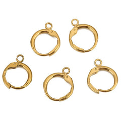 10pcs PVD Never Fade Stainless Steel Earrings Hooks With Loop 12mm Hypoallergenic Earring Clasps Making For Jewelry Accesorios - DigiTech ecom Store