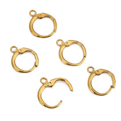 10pcs PVD Never Fade Stainless Steel Earrings Hooks With Loop 12mm Hypoallergenic Earring Clasps Making For Jewelry Accesorios - DigiTech ecom Store
