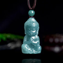 Natural Emerald Jade Buddha Pendant