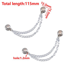 1pc 2pcs 4pcs 8pcs Tuck Waist Design Metal Chain Magnetic Buckle Long Pant Sleeve Shorten Free - suturing Fixed Alloy Brooch Strap - DigiTech ecom Store