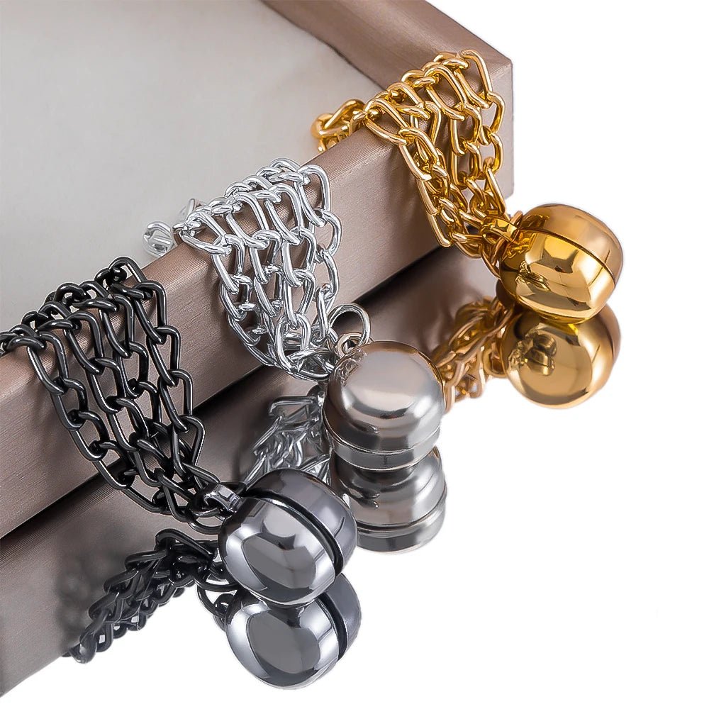 1pc 2pcs 4pcs 8pcs Tuck Waist Design Metal Chain Magnetic Buckle Long Pant Sleeve Shorten Free - suturing Fixed Alloy Brooch Strap - DigiTech ecom Store