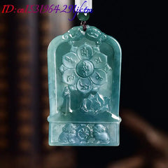Natural Burmese Jadeite Guanyin Pendant Necklace