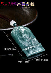 Natural Burmese Jadeite Guanyin Pendant Necklace