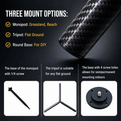 GREATYYT Carbon Fiber Selfie Monopod with Magnetic Golf Phone Holder Adjustable Height Tripod for Outdoor Swing & Recording