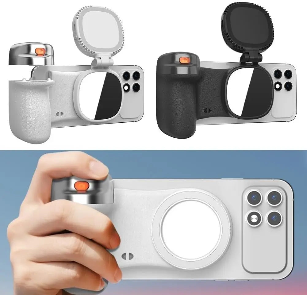 Magnetic Phone Camera Grip Smartphone Shooting Holder Selfie Handle Snap with Wireless Shutter Button Remote for Iphone Android