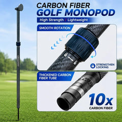 GREATYYT Carbon Fiber Selfie Monopod with Magnetic Golf Phone Holder Adjustable Height Tripod for Outdoor Swing & Recording