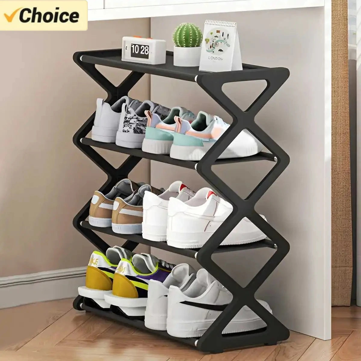 4-Tier X-Type Shoe Rack