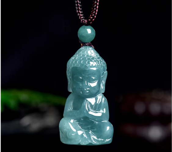 Natural Emerald Jade Buddha Pendant