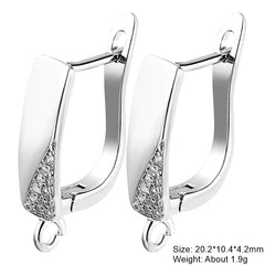 Juya 2Pcs Antiallergic Earwire Fasteners Basic Fixtures Earring Hook Clasps Accessories For DIY Women's Charms Earrings Making - DigiTech ecom Store