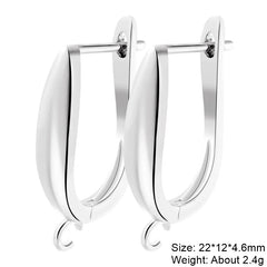 Juya 2Pcs Antiallergic Earwire Fasteners Basic Fixtures Earring Hook Clasps Accessories For DIY Women's Charms Earrings Making - DigiTech ecom Store