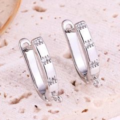 Juya 2Pcs Antiallergic Earwire Fasteners Basic Fixtures Earring Hook Clasps Accessories For DIY Women's Charms Earrings Making - DigiTech ecom Store