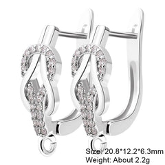 Juya 2Pcs Antiallergic Earwire Fasteners Basic Fixtures Earring Hook Clasps Accessories For DIY Women's Charms Earrings Making - DigiTech ecom Store