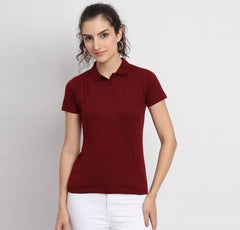Ketex Maroon Cotton Blend Polo Neck Tshirt - DigiTech ecom Store