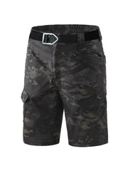 Mens Cargo Shorts Summer Tactical Cropped Trousers Outdoor Waterproof Multi - pocket Bermudas Pants Camo Ripstop Hiking - DigiTech ecom Store