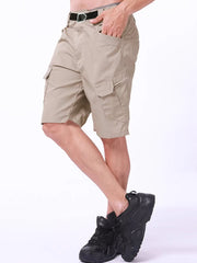 Mens Cargo Shorts Summer Tactical Cropped Trousers Outdoor Waterproof Multi - pocket Bermudas Pants Camo Ripstop Hiking - DigiTech ecom Store