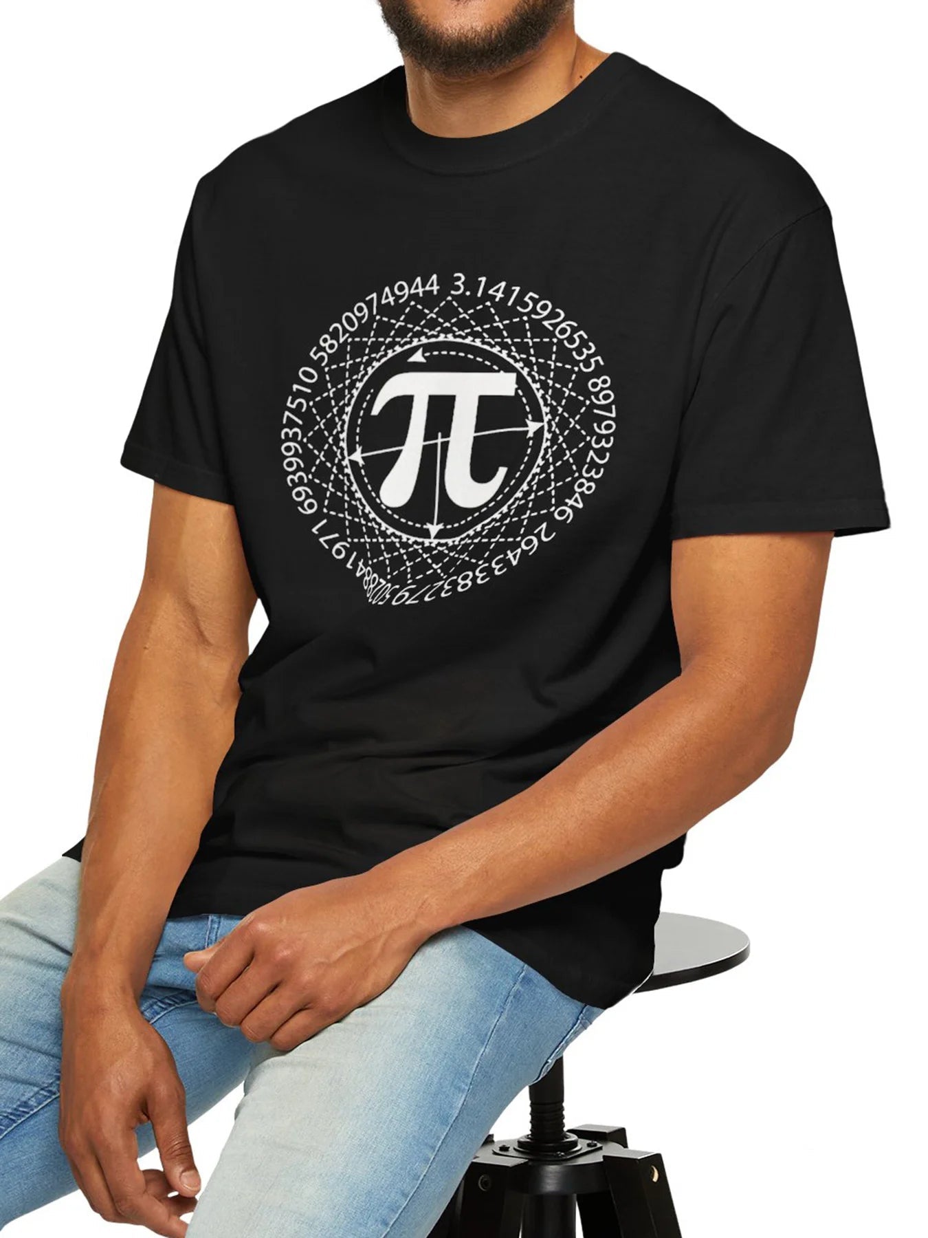 Men's Casual Pi Graphic T-Shirt - Soft Cotton, Short Sleeve, Machine Washable - Ideal for Summer Outdoor Activities & Novelty - DigiTech ecom Store