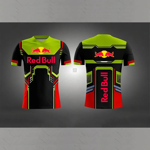 Mens Red Bull T Shirt Oversize 3D Printed Short Sleeve Tee Motorcycle Racing Offroad Clothing Summer Top - DigiTech ecom Store