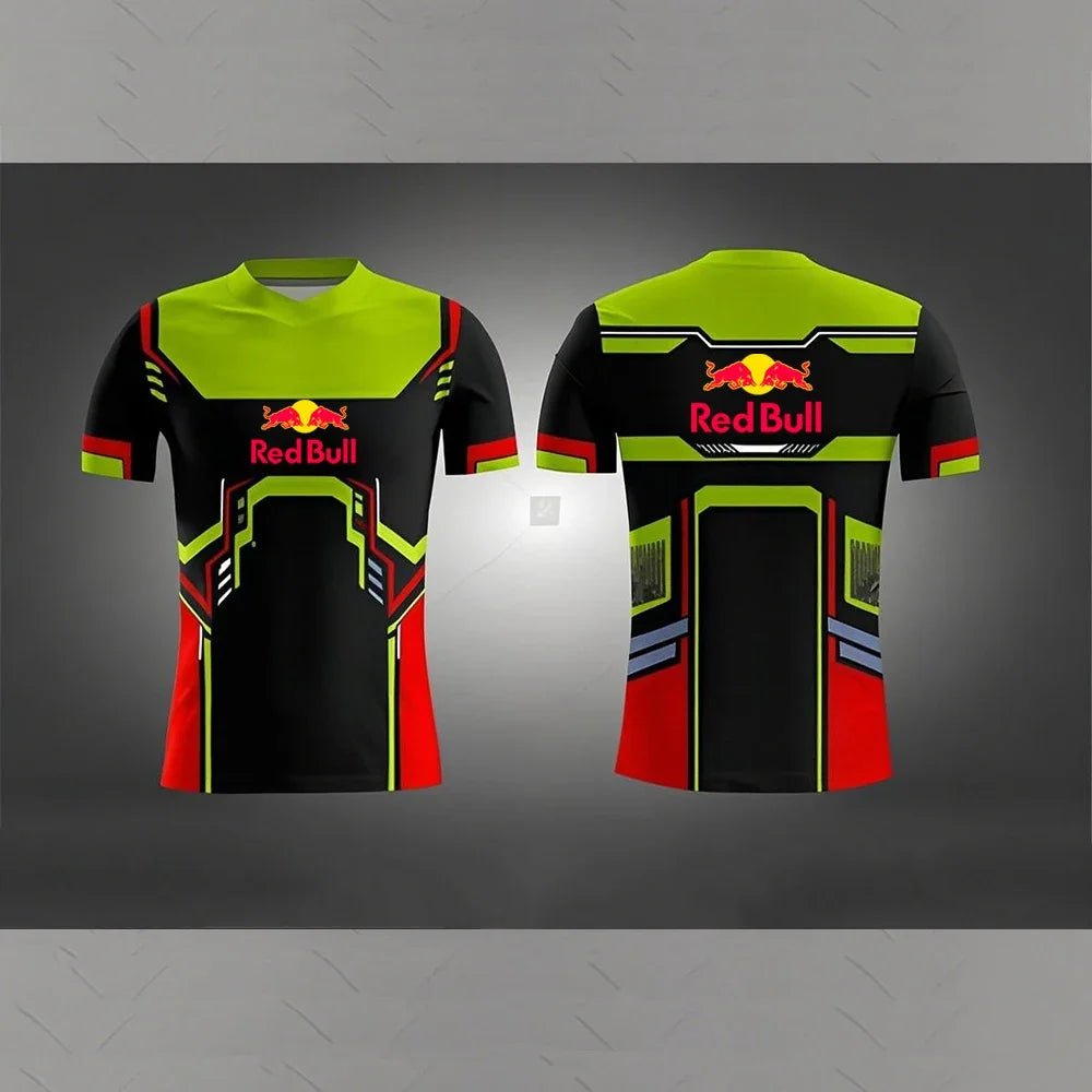 Mens Red Bull T Shirt Oversize 3D Printed Short Sleeve Tee Motorcycle Racing Offroad Clothing Summer Top - DigiTech ecom Store