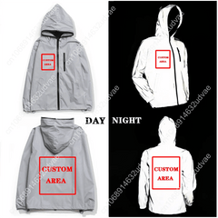 Mikecracks Reflective Jacket Mens Womens Coat Hooded Windbreaker Runing Pocket Jackets Cycling Hiking Zipper Customized Hoodie - DigiTech ecom Store