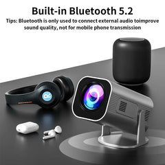 Mini Portable 1080P Native Projector Smart Home Theater LED 4K 8K Android Outdoor Video Game Mobile Pocket Phone Cinema Wifi BT - DigiTech ecom Store