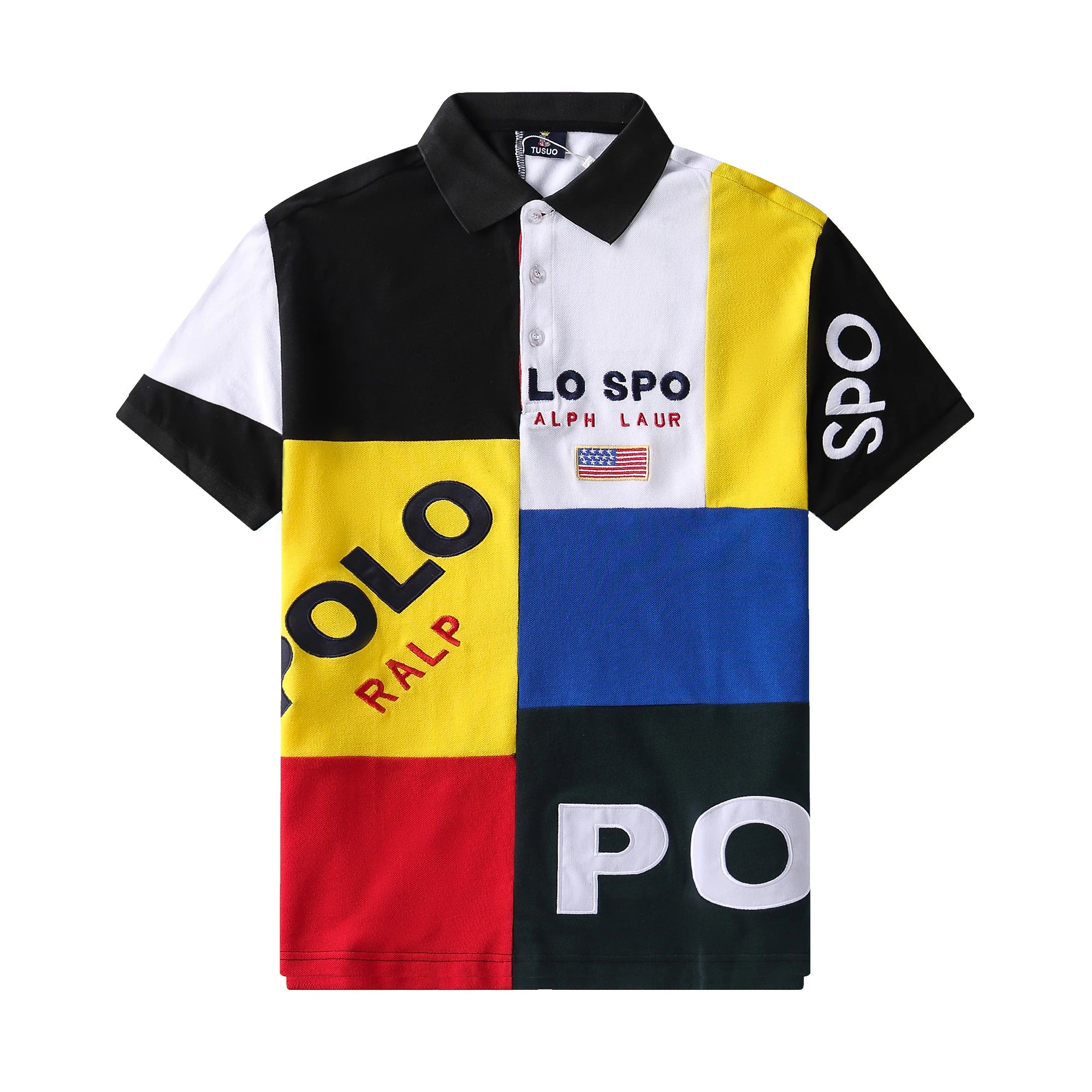 Oversized New Men's Polo T Shirt Short Sleeve Classic Patchwork Color Three Buttons Collar Tee Shirt (Available in Big & Tall) - DigiTech ecom Store