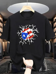 Pure Cotton Men's T-shirt Creative Boxing Print Comfort And Casual Summer Outdoor Activities T-Shirt - DigiTech ecom Store