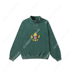 Scouts of America Retro Sweatshirt Man Woman Teenager Vintage Pullover Half Zipper Sweat Shirt Photo Custom Long Sleeved Tshirt - DigiTech ecom Store