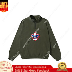 Scouts of America Retro Sweatshirt Man Woman Teenager Vintage Pullover Half Zipper Sweat Shirt Photo Custom Long Sleeved Tshirt - DigiTech ecom Store