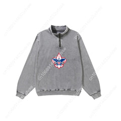 Scouts of America Retro Sweatshirt Man Woman Teenager Vintage Pullover Half Zipper Sweat Shirt Photo Custom Long Sleeved Tshirt - DigiTech ecom Store