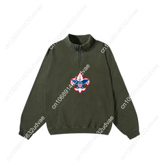 Scouts of America Retro Sweatshirt Man Woman Teenager Vintage Pullover Half Zipper Sweat Shirt Photo Custom Long Sleeved Tshirt - DigiTech ecom Store