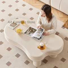 Waterproof White Coffee Table Wooden Minimalist Designer Italian Coffee Tables Unique Sofa Side Mesas Bajas Home Decorations - DigiTech ecom Store