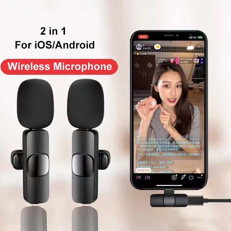 Wireless Lavalier Microphone Portable Audio Video Recording Mic For IPhone Android Mobile Phone Live Broadcast Game Microfonoe - DigiTech ecom Store